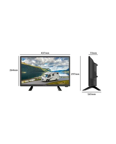 Téléviseur LED KIANO SLIMTV 19" TRAVEL Idéal pour camping-car, camion, chargeur 12V