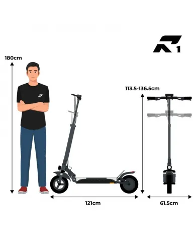 Trottinette électrique RUPTOR R1 V2 Noir| 500W 20Ah