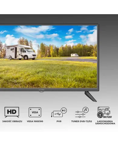 Téléviseur LED KIANO SLIMTV 19" TRAVEL Idéal pour camping-car, camion, chargeur 12V