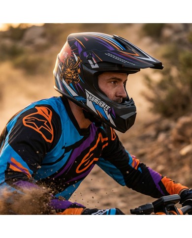 Casque Kamikaze Ninja intégral pour trottinette, VTT et vélo