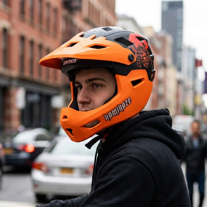 Casque à mentonnière Kamikaze RONIN Helmet Orange