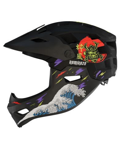 Casque à mentonnière Kamikaze RONIN Wave Black
