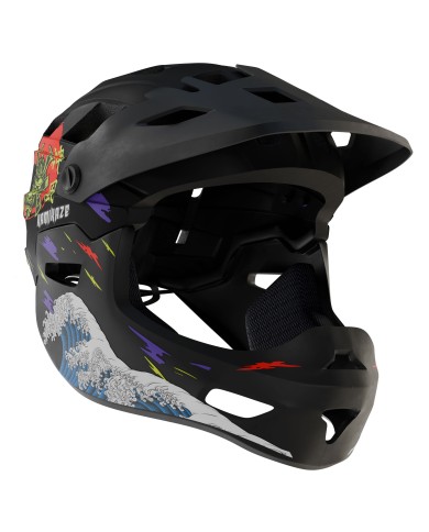 Casque à mentonnière Kamikaze RONIN Wave Black