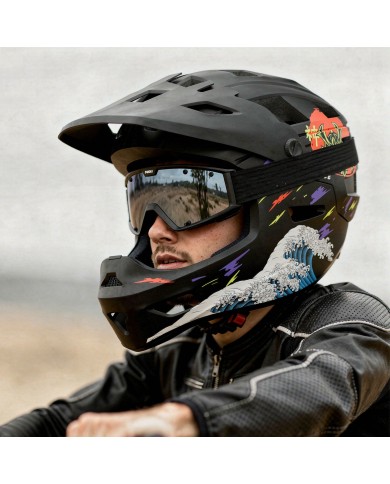 Casque à mentonnière Kamikaze RONIN Wave Black