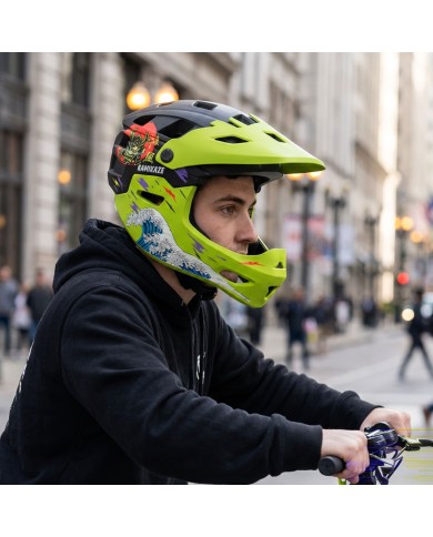 Casque à mentonnière Kamikaze RONIN Wave Green