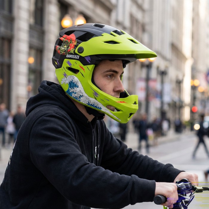Casque à mentonnière Kamikaze RONIN Wave Green
