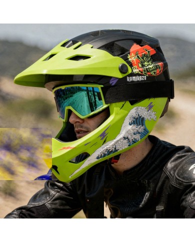 Casque à mentonnière Kamikaze RONIN Wave Green