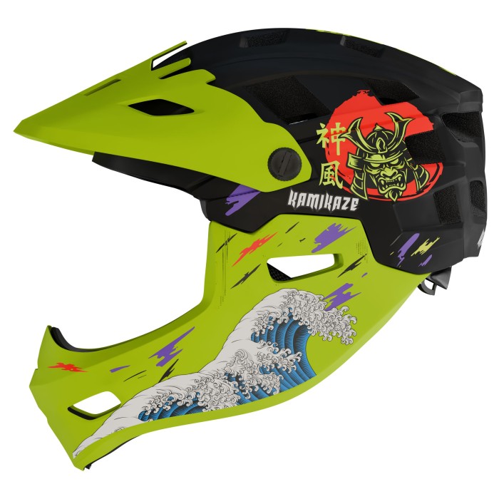 Casque à mentonnière Kamikaze RONIN Wave Green