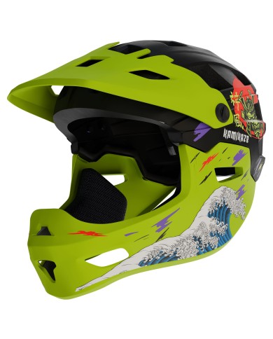 Casque à mentonnière Kamikaze RONIN Wave Green