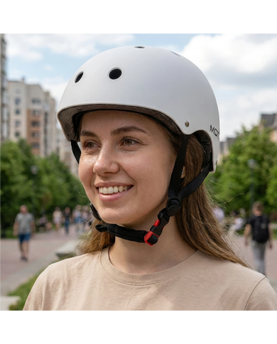 Casque MOTUS réglable blanc taille S pour vélo, trottinette électrique
