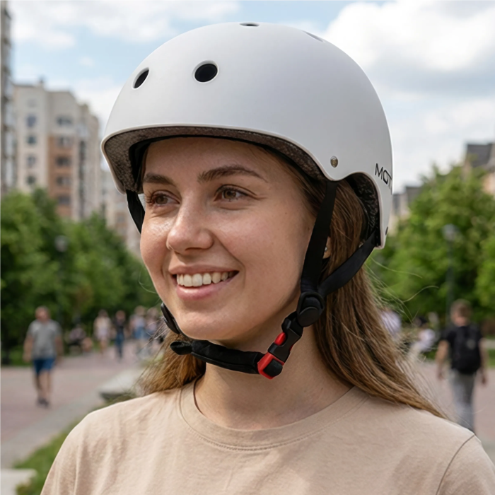 Casque MOTUS réglable blanc taille S pour vélo, trottinette électrique