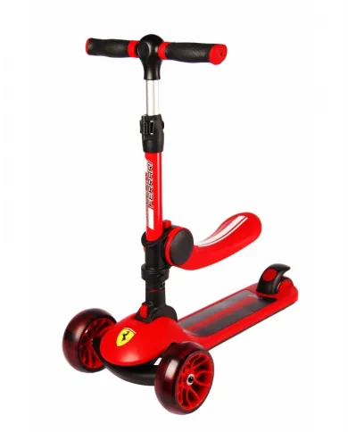 Trottinette enfant Ferrari à trois roues 2-en-1 FXK28-2 Rouge