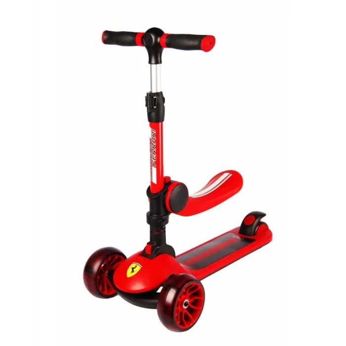 Trottinette enfant Ferrari à trois roues 2-en-1 FXK28-2 Rouge