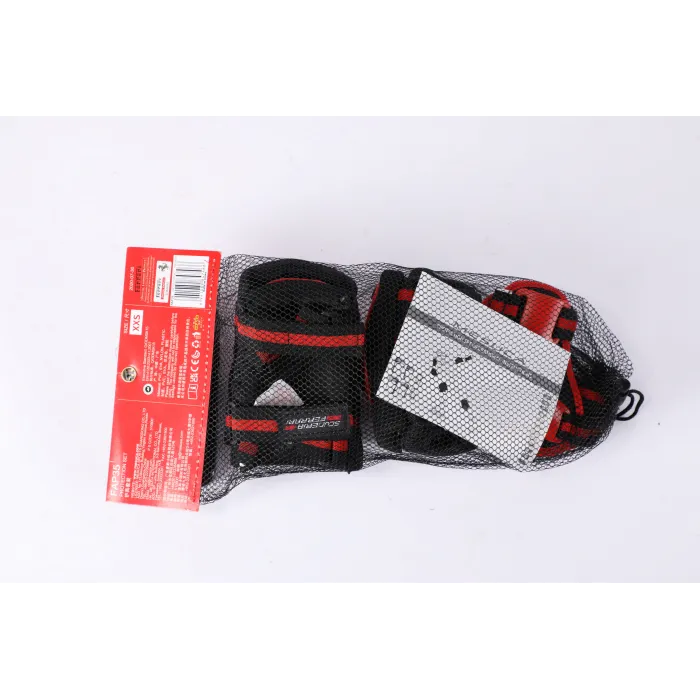 Ensemble de protections Ferrari pour enfants pour genoux, coudes et poignets taille XXS rouge