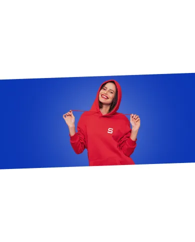 Sweat à capuche femme SIVER taille M/L couleur rouge