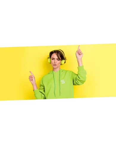 Sweat à capuche femme SIVER taille M/L couleur vert/citron vert