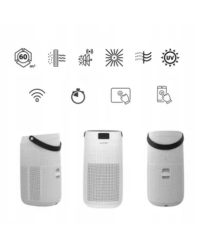 Purificateur d'air Kiano Miya filtre préliminaire, à charbon et HEPA 13 smart